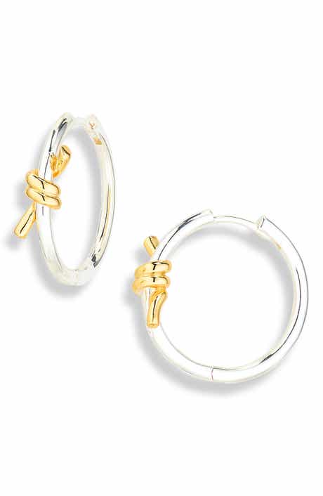 Two-Tone Knot Hoop Earrings