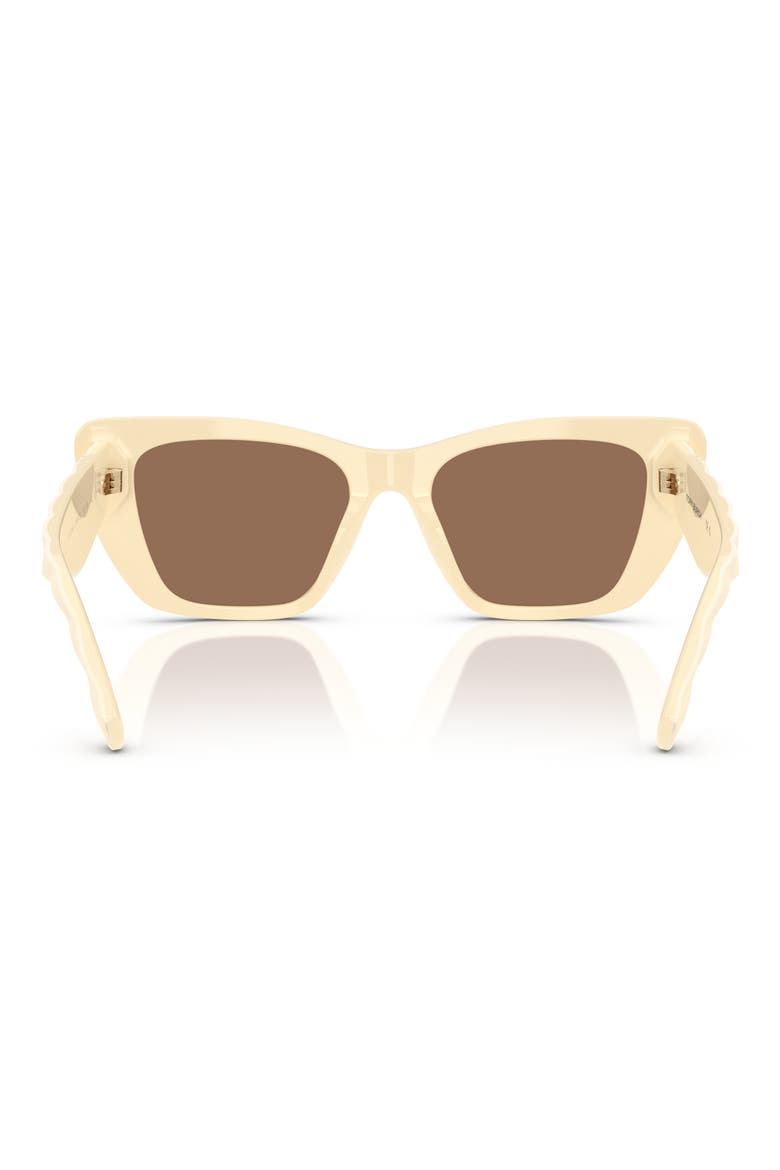 52mm Cat Eye Sunglasses, Alternate, color, IVORY / BROWN