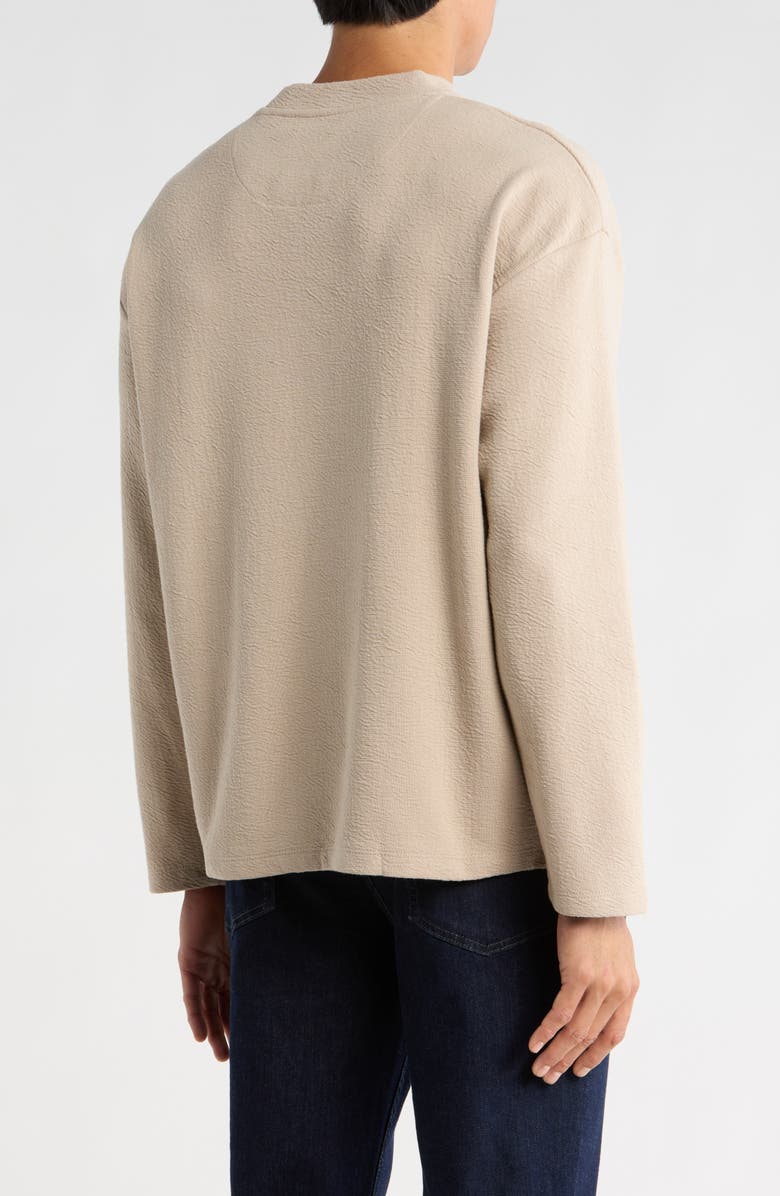 DENIM AND FLOWER Textured Long Sleeve T-Shirt, Alternate, color, Beach Sand