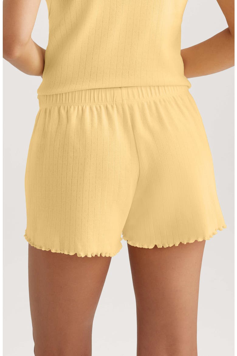 Pointelle Rib Sleep Shorts, Alternate, color, YELLOW