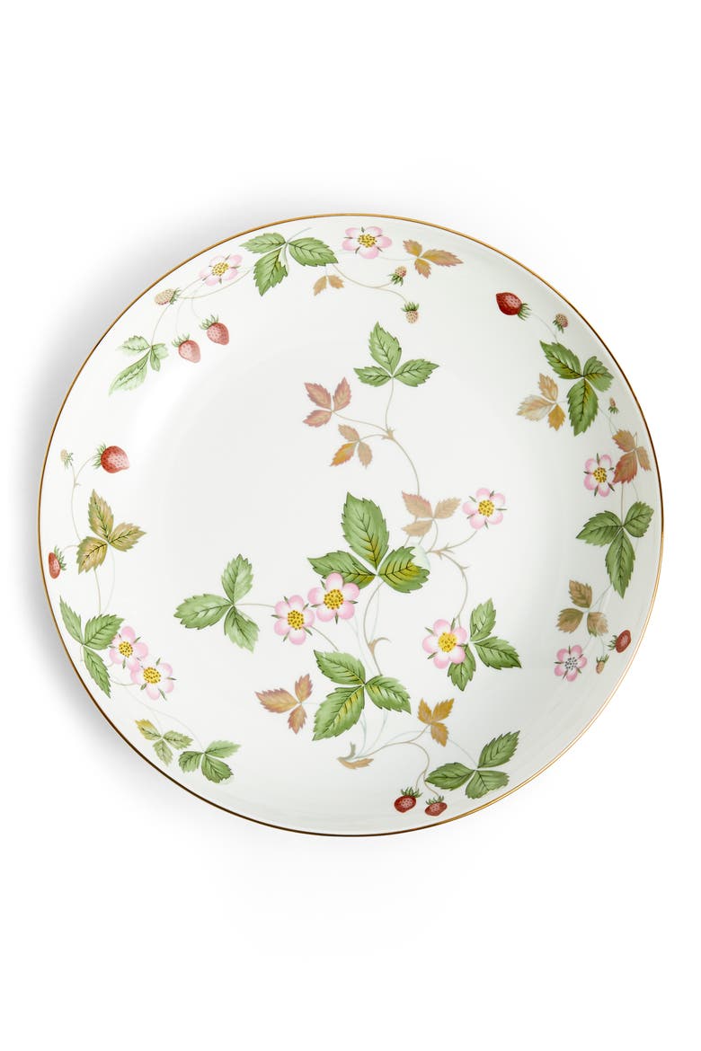 Wild Strawberry Bone China Pasta Bowl, Alternate, color, WHITE STRAWBERRY