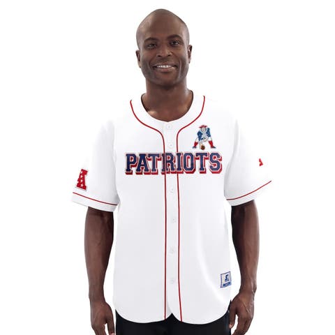 Men's Starter White New England Patriots Relay Vintage Full-Button Baseball Jersey