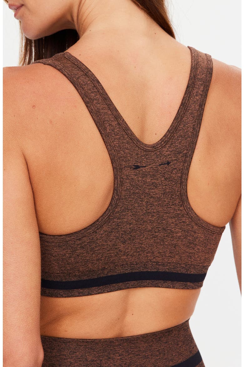 Jade Marled Seamless Low Impact Sports Bra, Alternate, color, BROWN