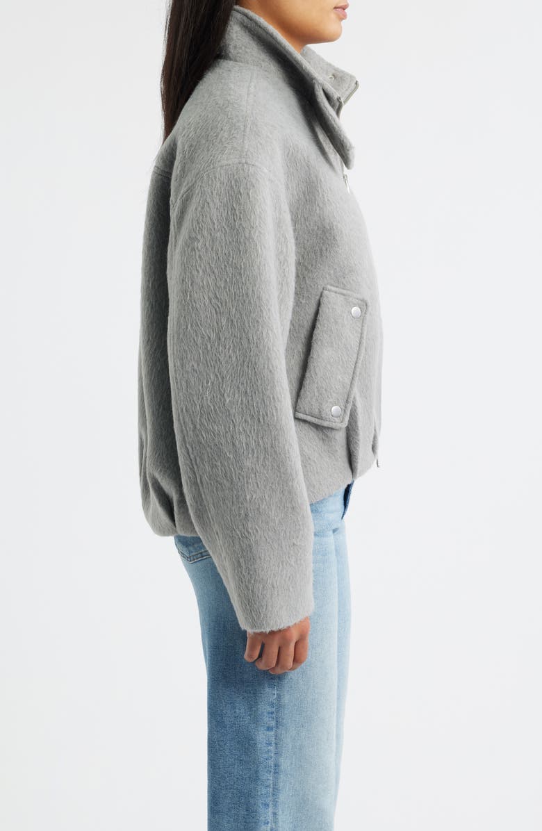 Bernardo Hairy Crop Jacket, Alternate, color, Light Grey