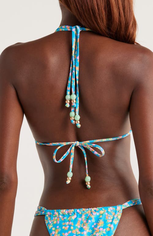 Kulani Kinis Halter Bikini Top In Blue