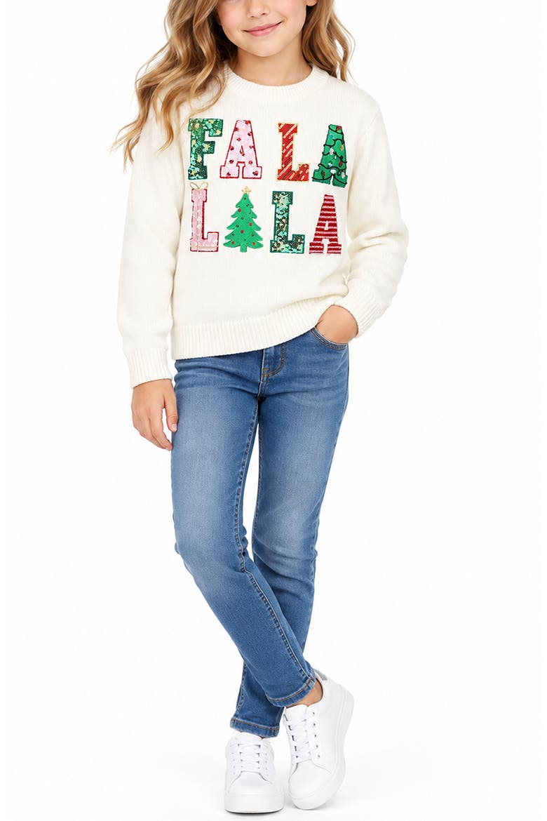 Kids' Falala Sequin Sweater, Alternate, color, IVORY