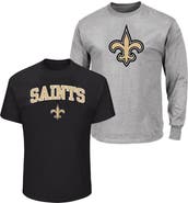 FANATICS Men's Fanatics Black/Heather Gray New Orleans Saints Big & Tall 2-Pack T-Shirt Set