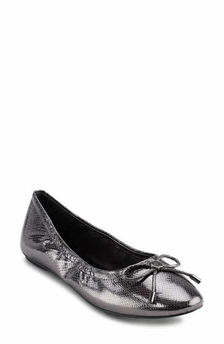 KARL LAGERFELD PARIS Velma Metallic Ballet Flat