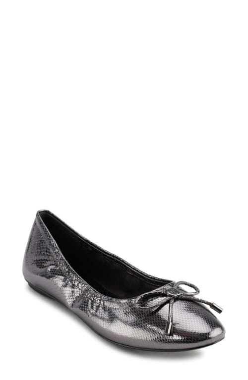 Karl Lagerfeld Paris Velma Snakeskin Embossed Ballet Flat
