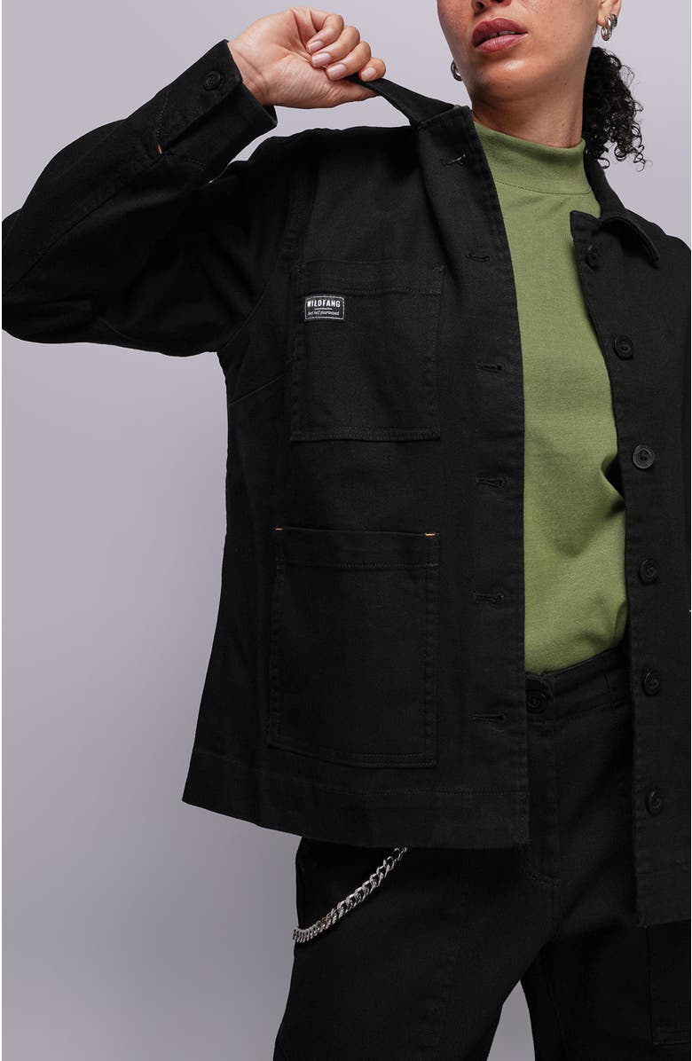 WILDFANG The Essential Denim Utility Jacket, Main, color, Black