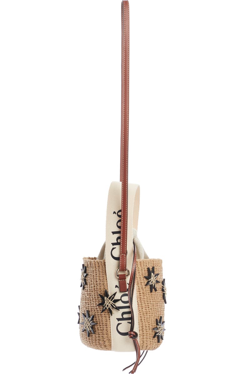 Chloé x Mifuko Small Woody Leather Stars Basket Bag, Alternate, color, 27S Sepia Brown