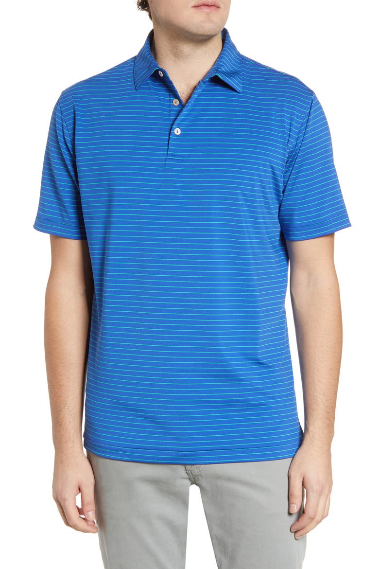 Crafty Stripe Stretch Polo, Main, color, BLUE LAPIS