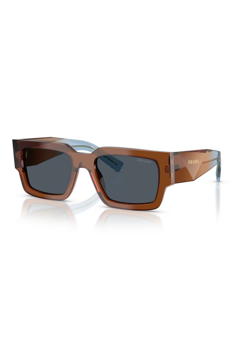 54mm Rectangular Sunglasses, Alternate, color, CHOCOLATE / DARK GREY