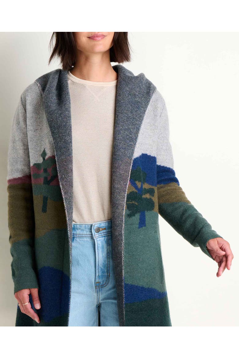 Merino Heartfelt Hoodie, Alternate, color, Pelican Pattern