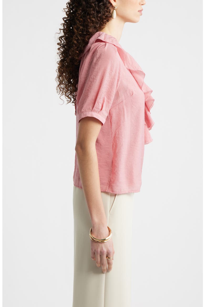 Ruffle Crinkle Semisheer Top, Alternate, color, PINK COMPACT