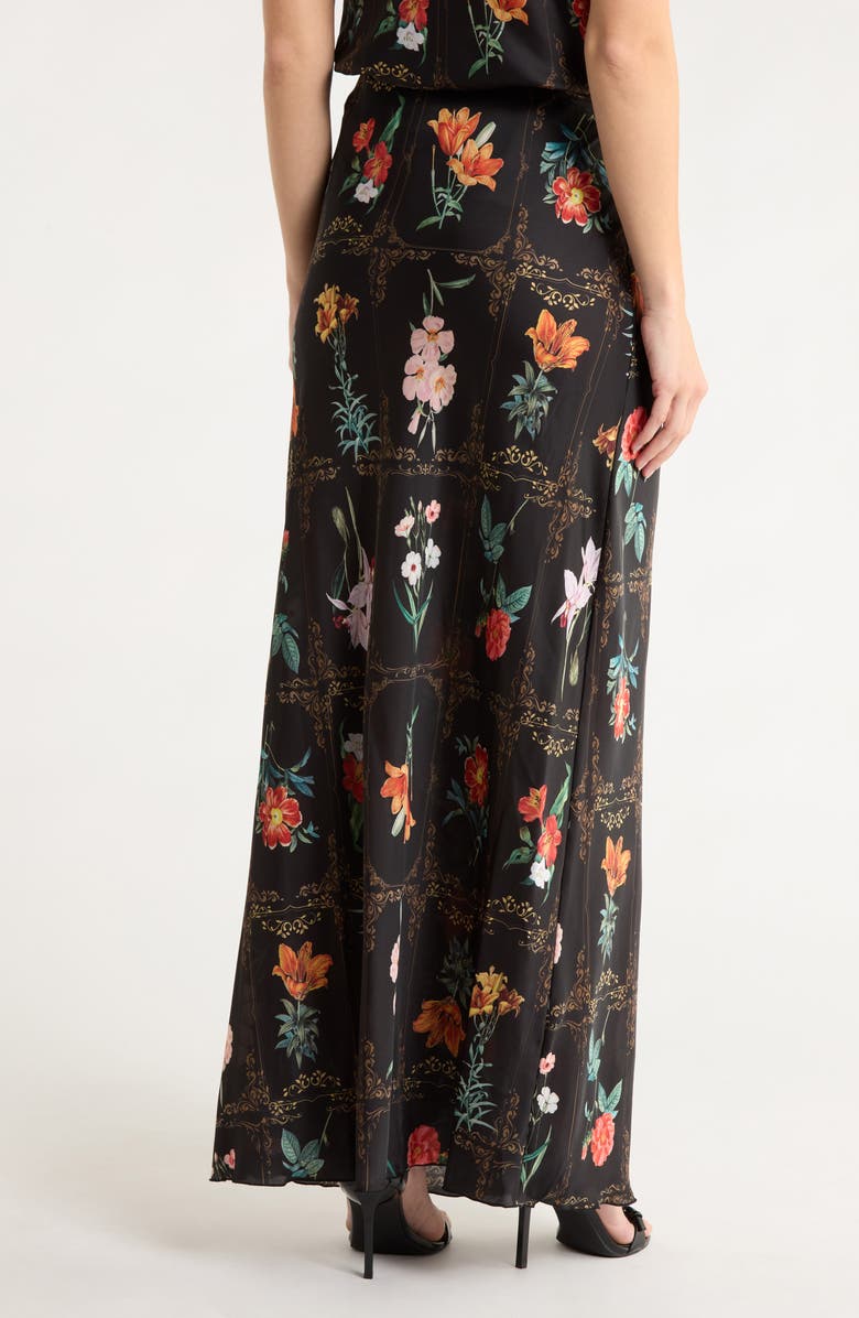 TASH AND SOPHIE Floral Satin Maxi Skirt, Alternate, color, 