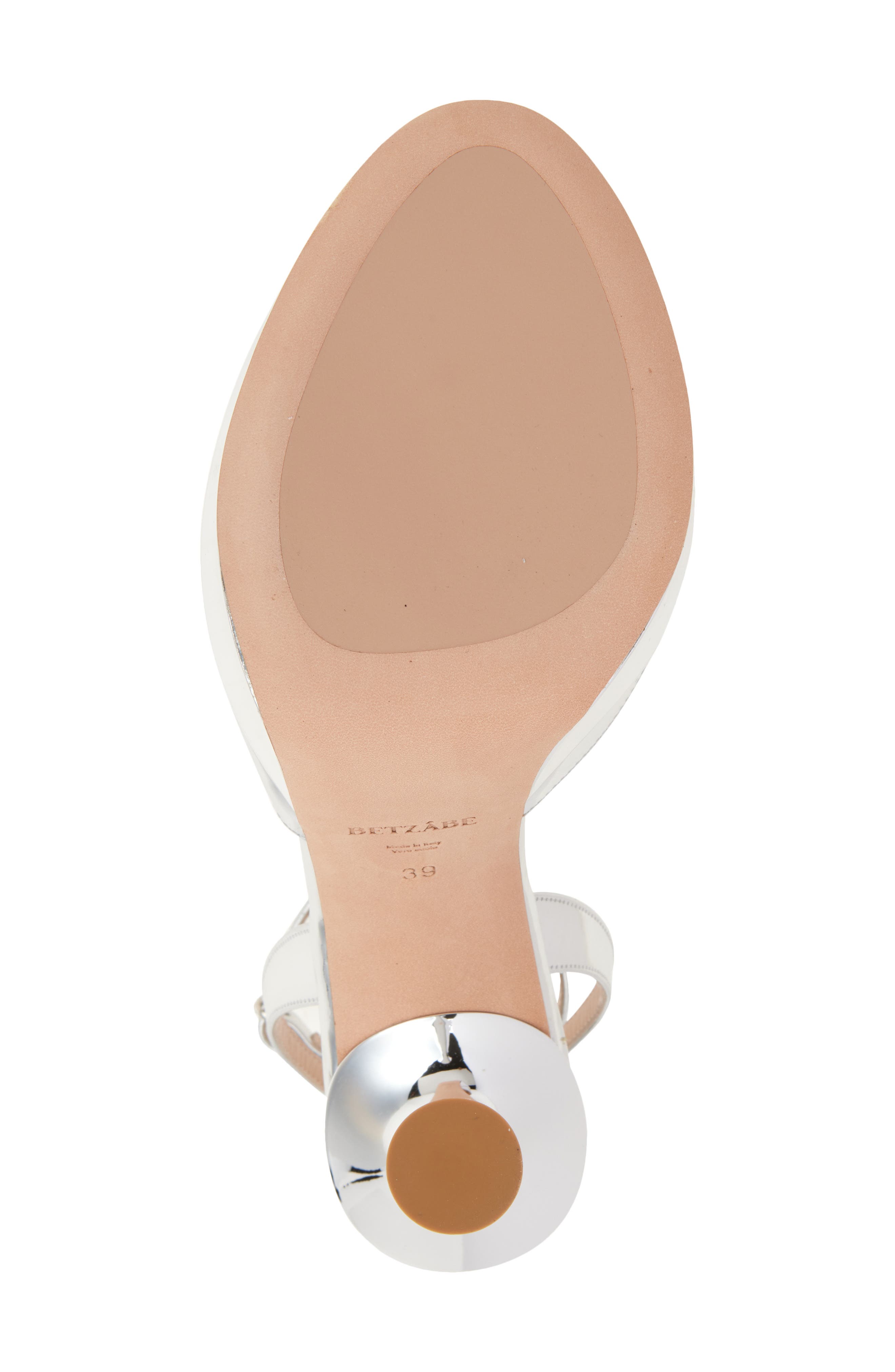 BETZÁBE Mirror Ankle Strap Platform Sandal, Alternate, color, Silver Mirror