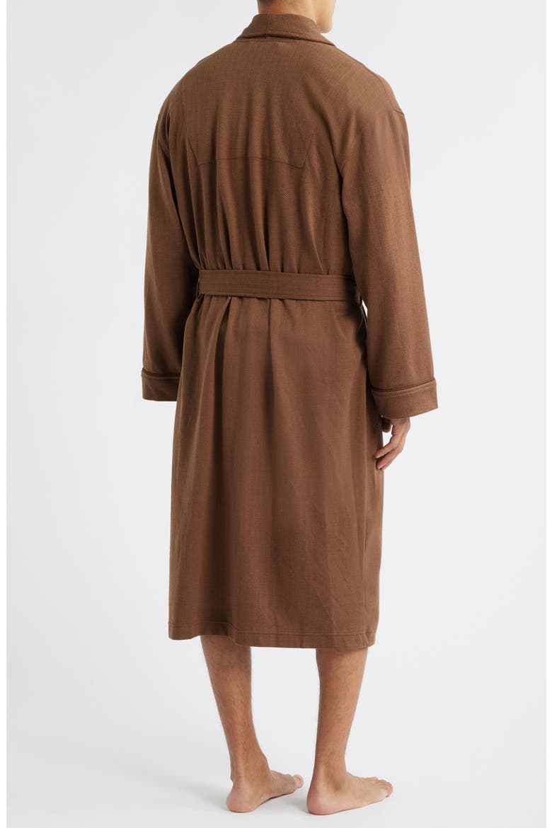 Herringbone Twill Robe, Alternate, color, BRANCH BROWN