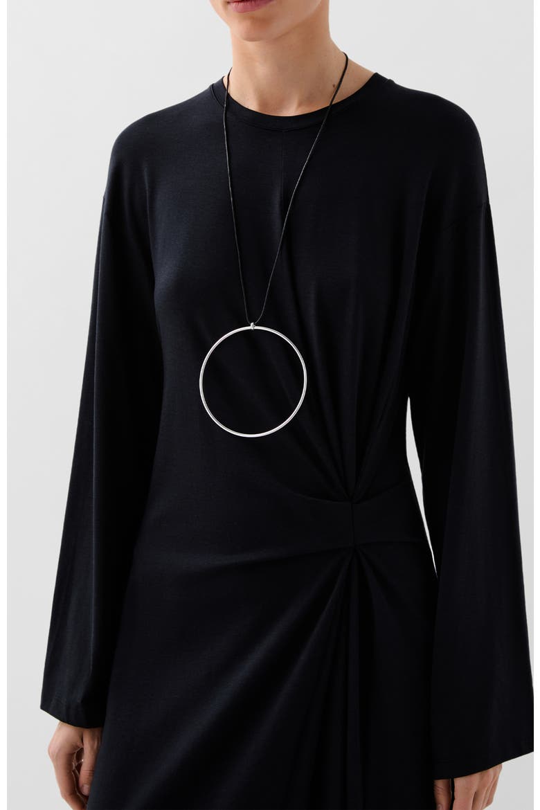 Knot Jersey Dress, Alternate, color, Black