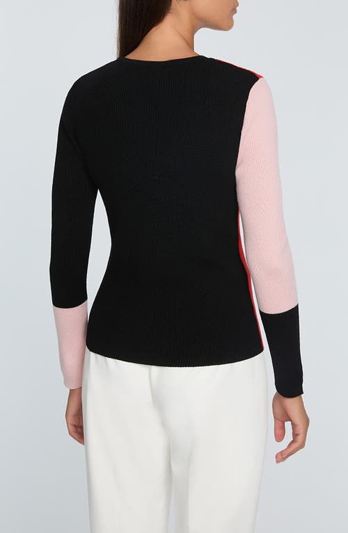 ELIE TAHARI ELIE TAHARI THE MAROLO COLORBLOCK MERINO WOOL SWEATER 