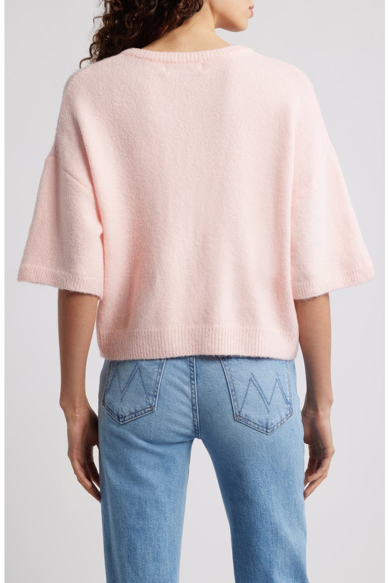 Lilith Elbow Sleeve Cardigan, Alternate, color, PINK