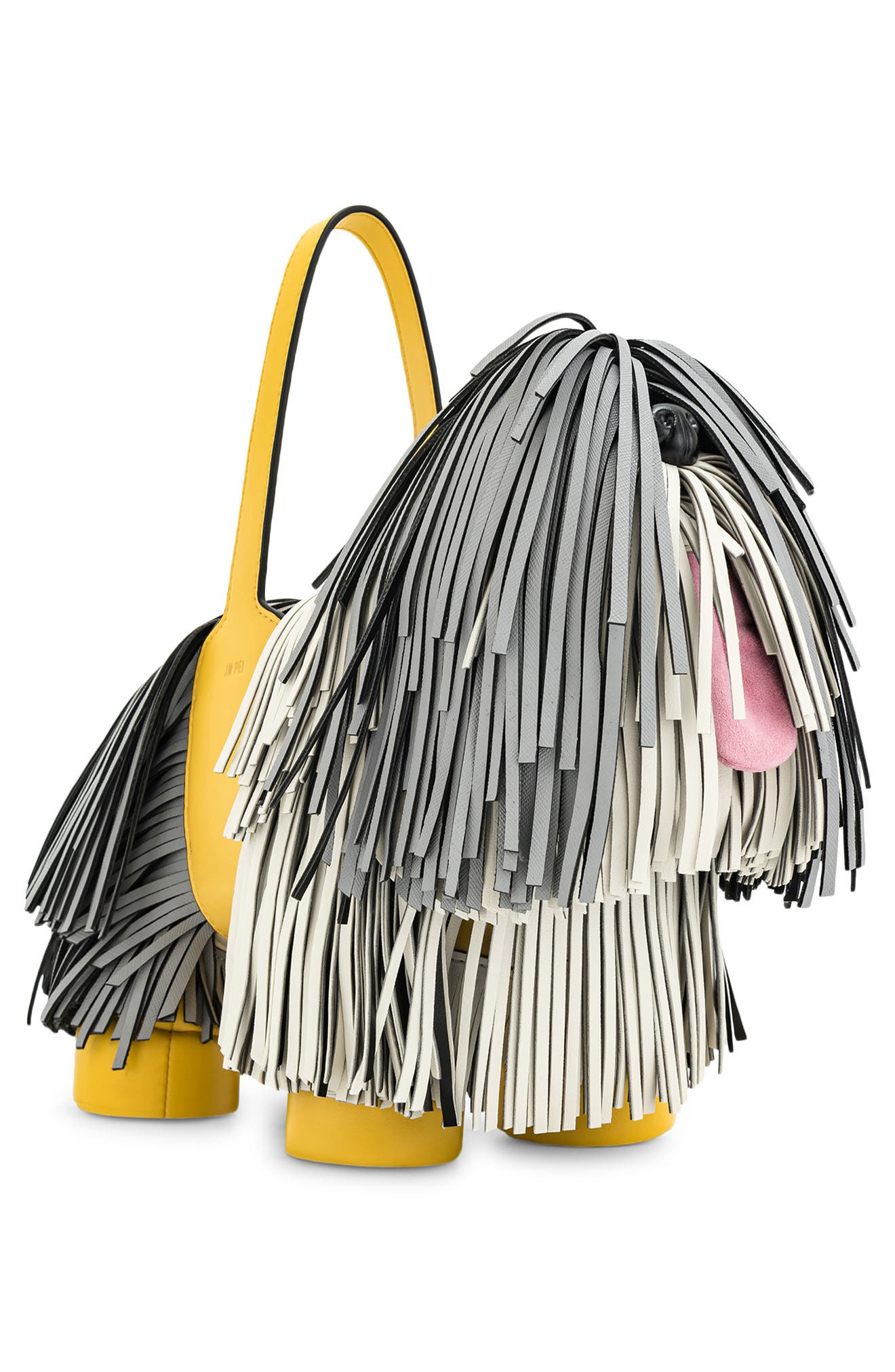 JW PEI Nita Puppy Shape Fringed Faux Leather Handbag, Alternate, color, Gray