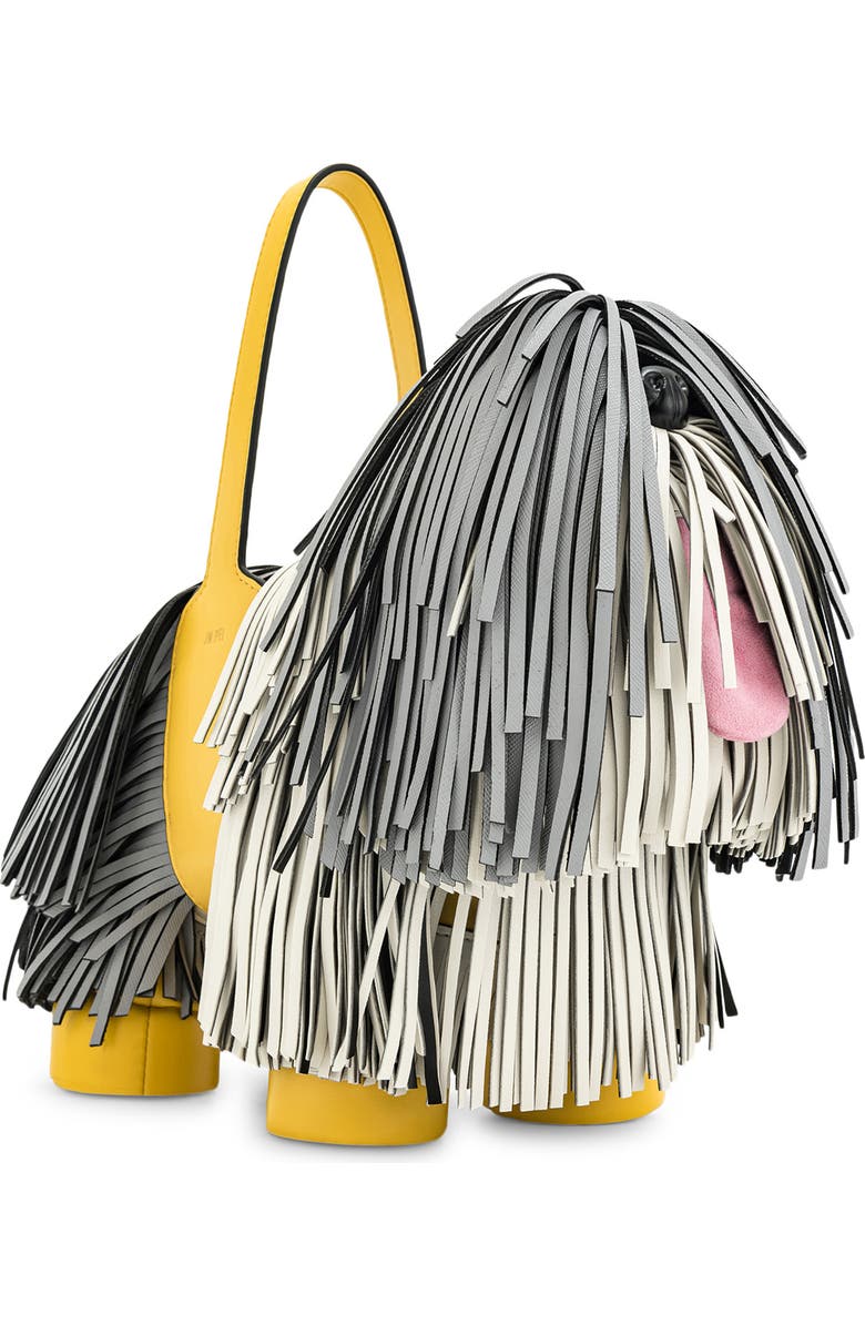JW PEI Nita Puppy Shape Fringed Faux Leather Handbag, Alternate, color, Gray