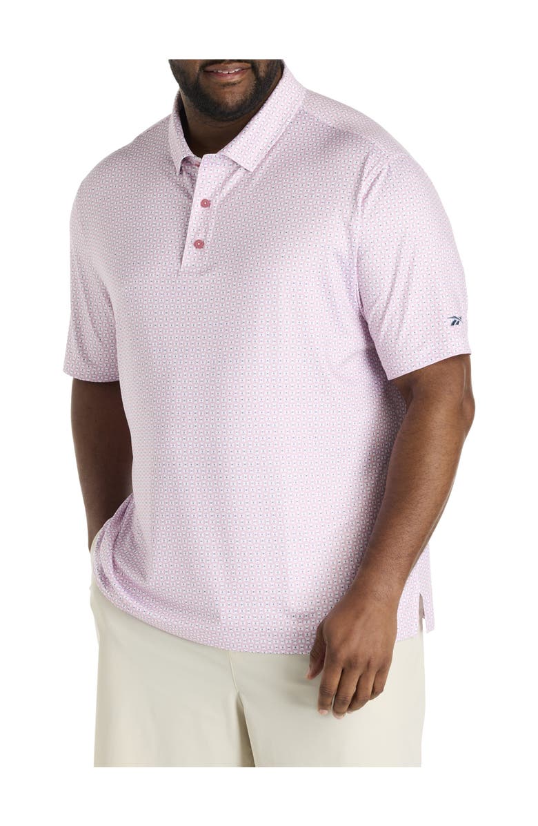 Reebok Big & Tall Art Deco Performance Polo Shirt, Main, color, Dusty Rose