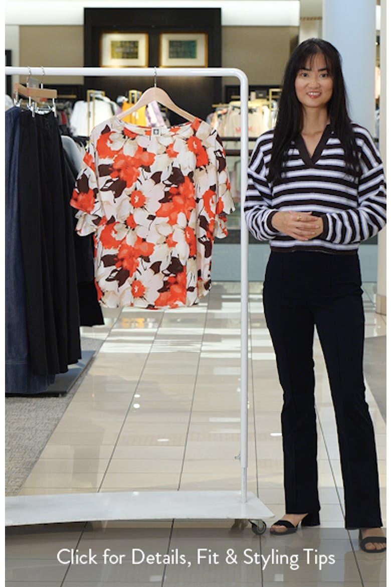 Floral Print Flutter Sleeve Top video