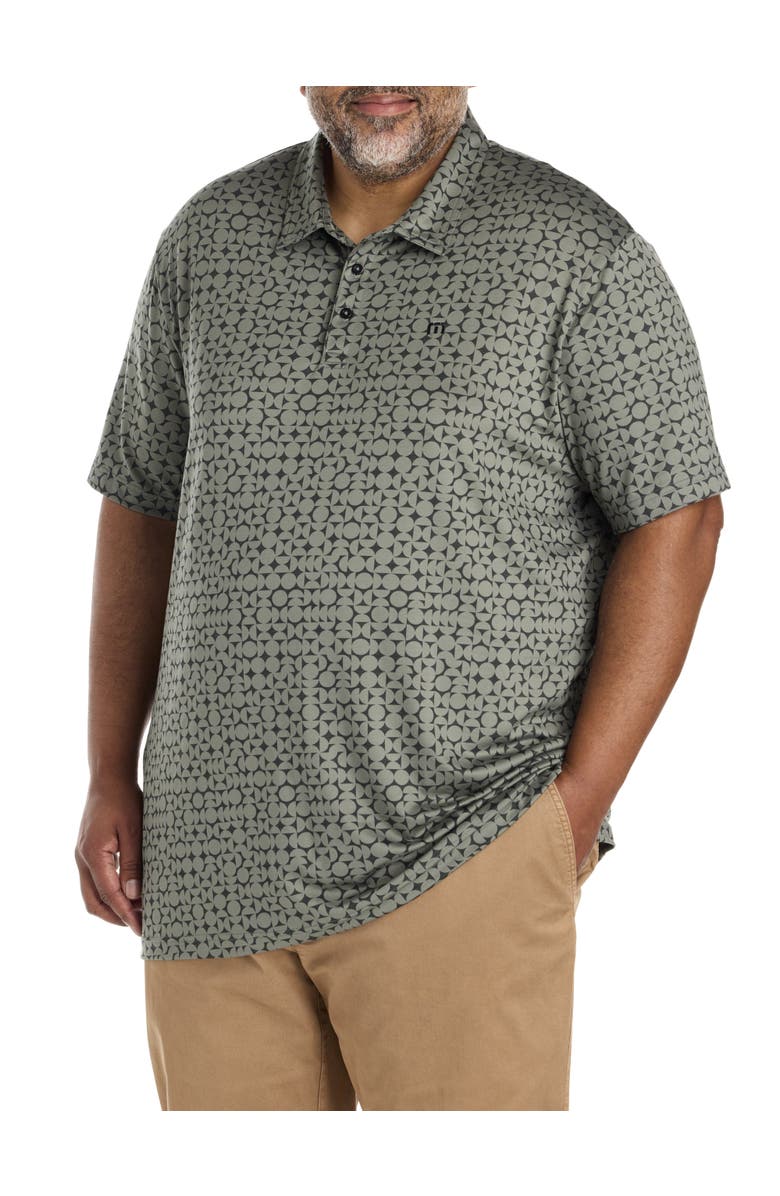 TravisMathew Fit By DXL Big & Tall Featherweight Caves Polo Shirt, Main, color, Dark Olive
