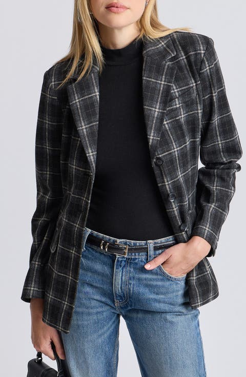 Knit Jacquard Single Breasted Hourglass Blazer