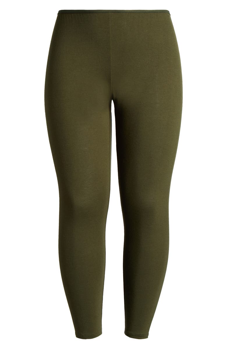 24seven Comfort Apparel Comfortable Ankle Leggings, Alternate, color, Olive