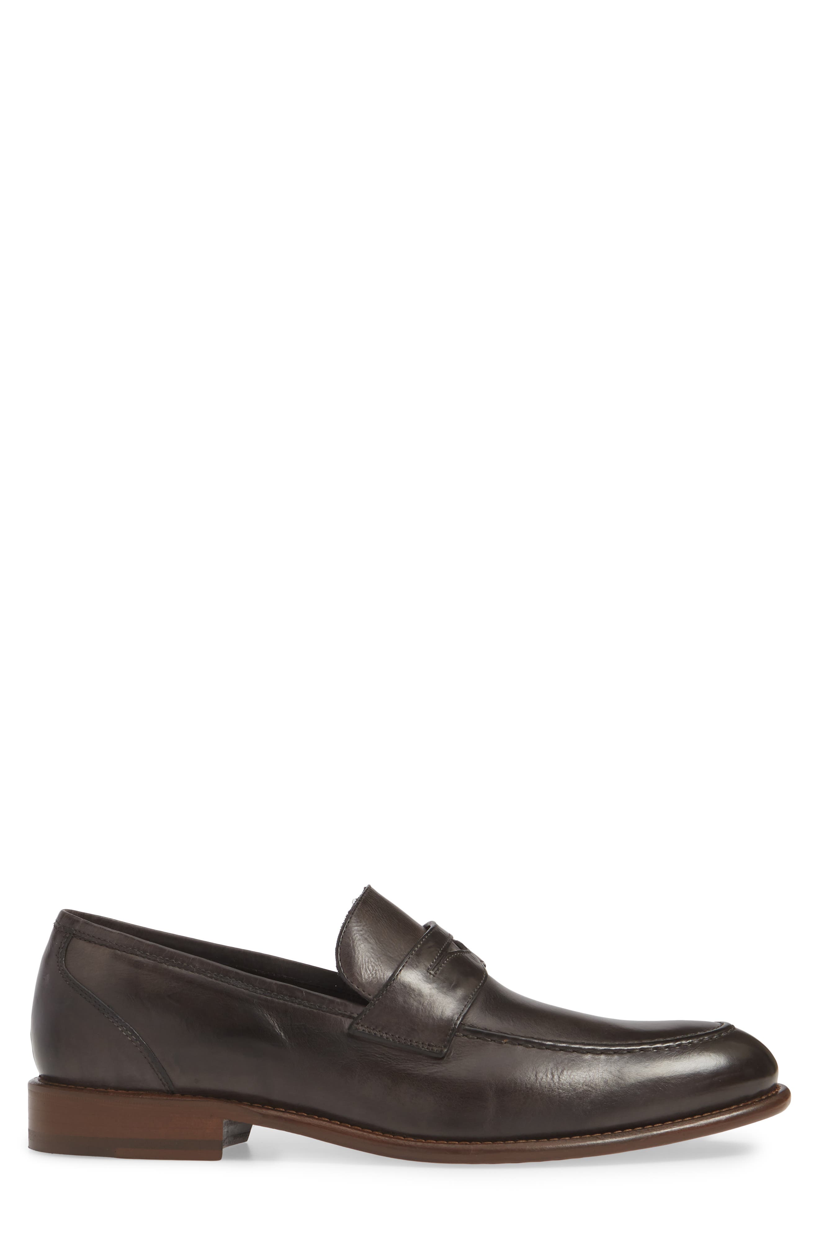 J&M 1850 Bryson Penny Loafer, Alternate, color, CHARCOAL LEATHER