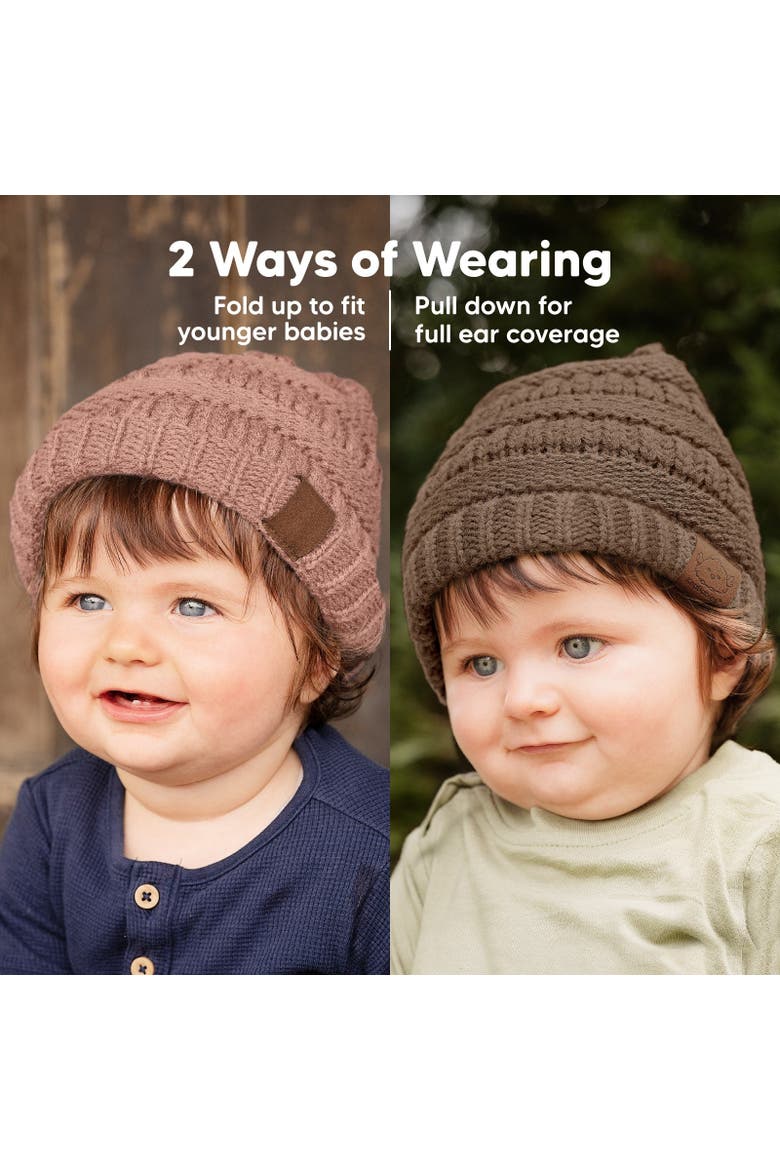 3-Pack Warmzy Baby Beanies, Alternate, color, Wine