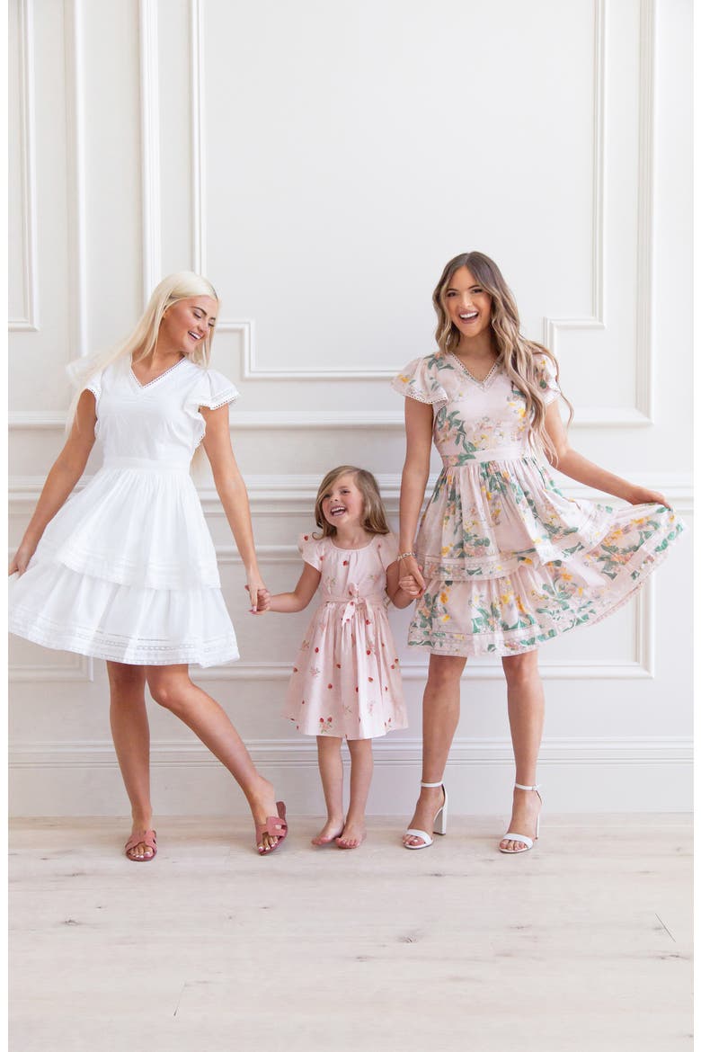 Tiered Fit & Flare Dress, Alternate, color, WHITE