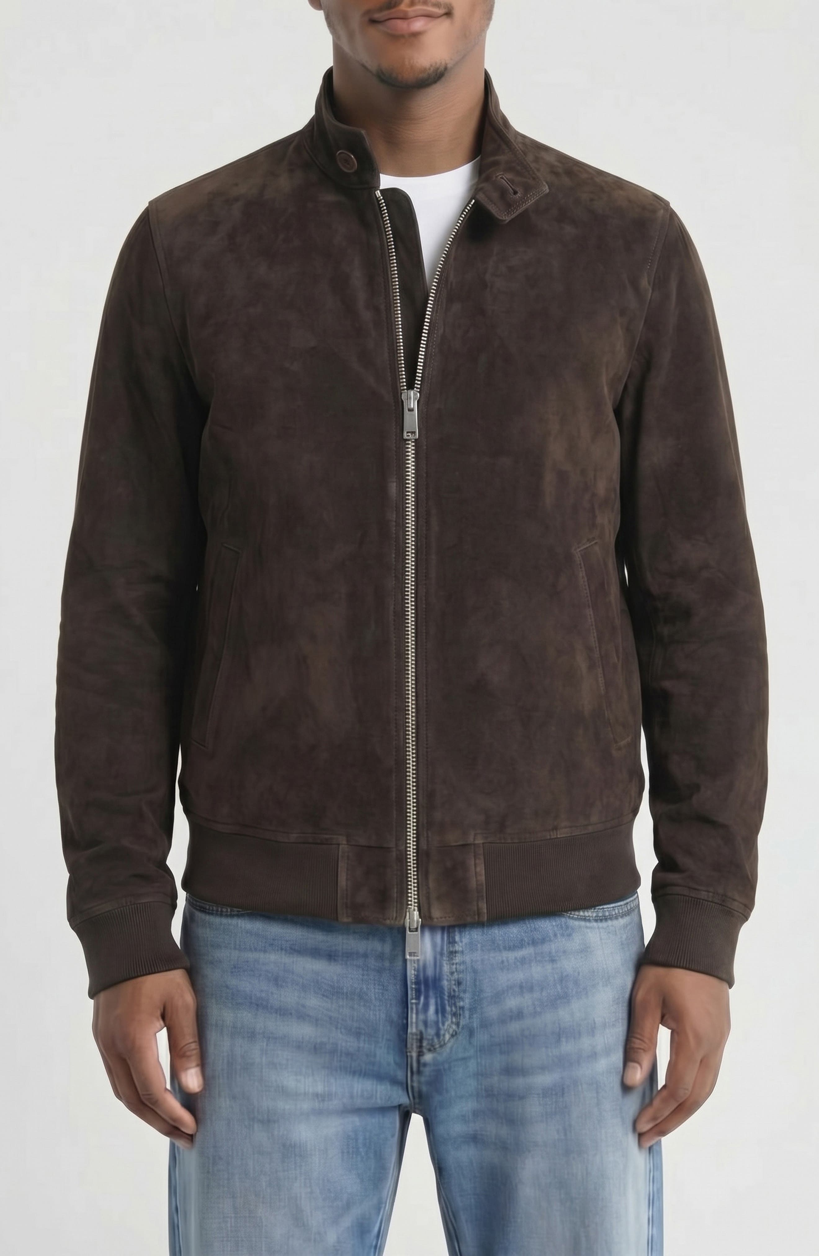 Genuine Suede Harrington Jacket (Men) | Nordstrom