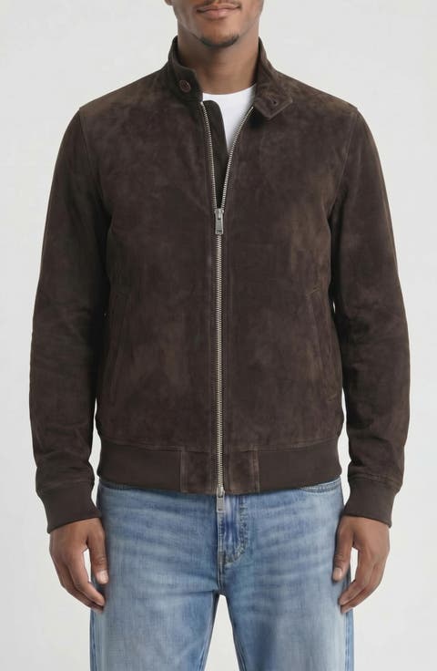 Goatskin Suede Harrington Jacket