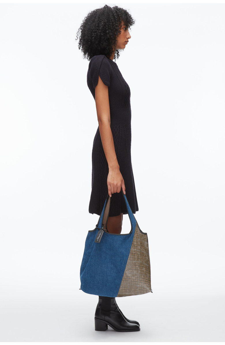 3.1 Phillip Lim Patchwork Denim Market Tote, Alternate, color, Indigo Multi