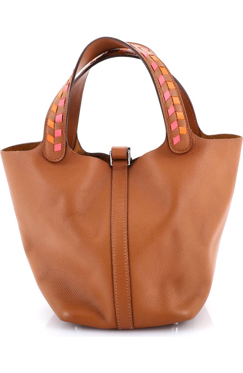 Pre-Owned Hermes Picotin Lock Bag Tressage Epsom PM, Alternate, color, Abricot/Rose Azalee/Gold