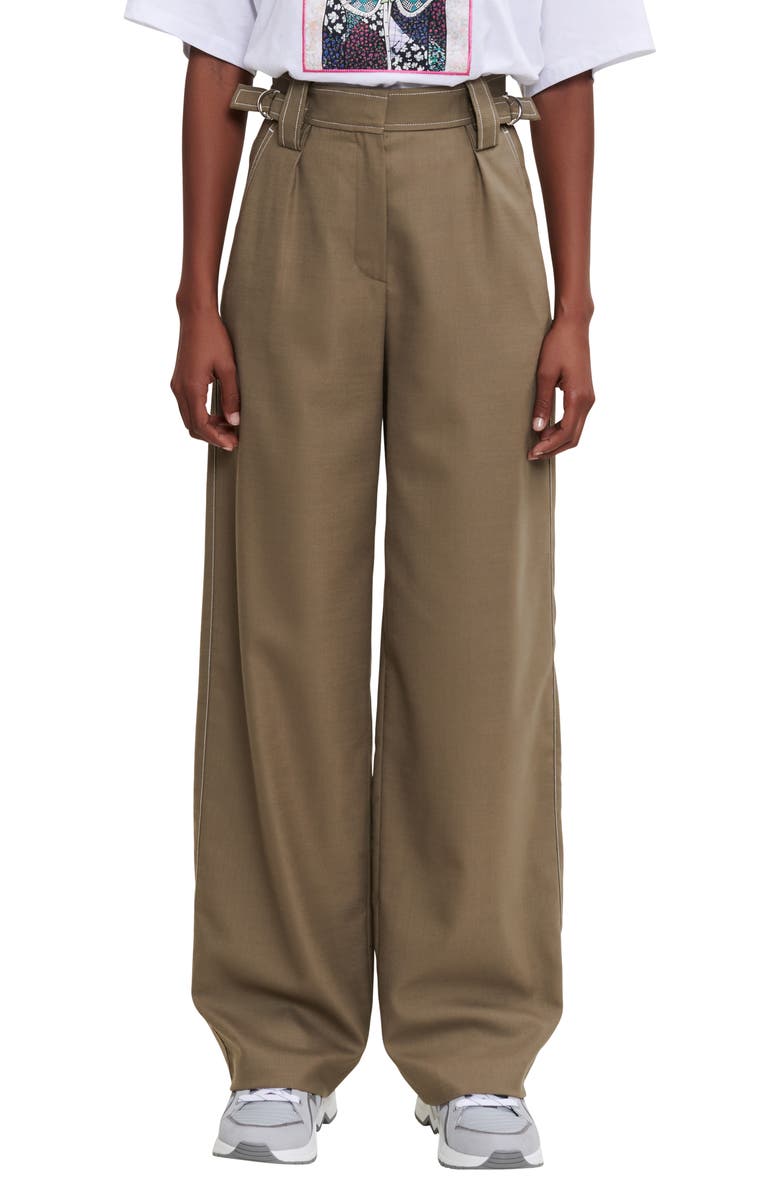 maje Pie Wide Leg Pants, Main, color,