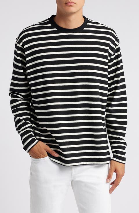 Stripe Long Sleeve Cotton T-Shirt
