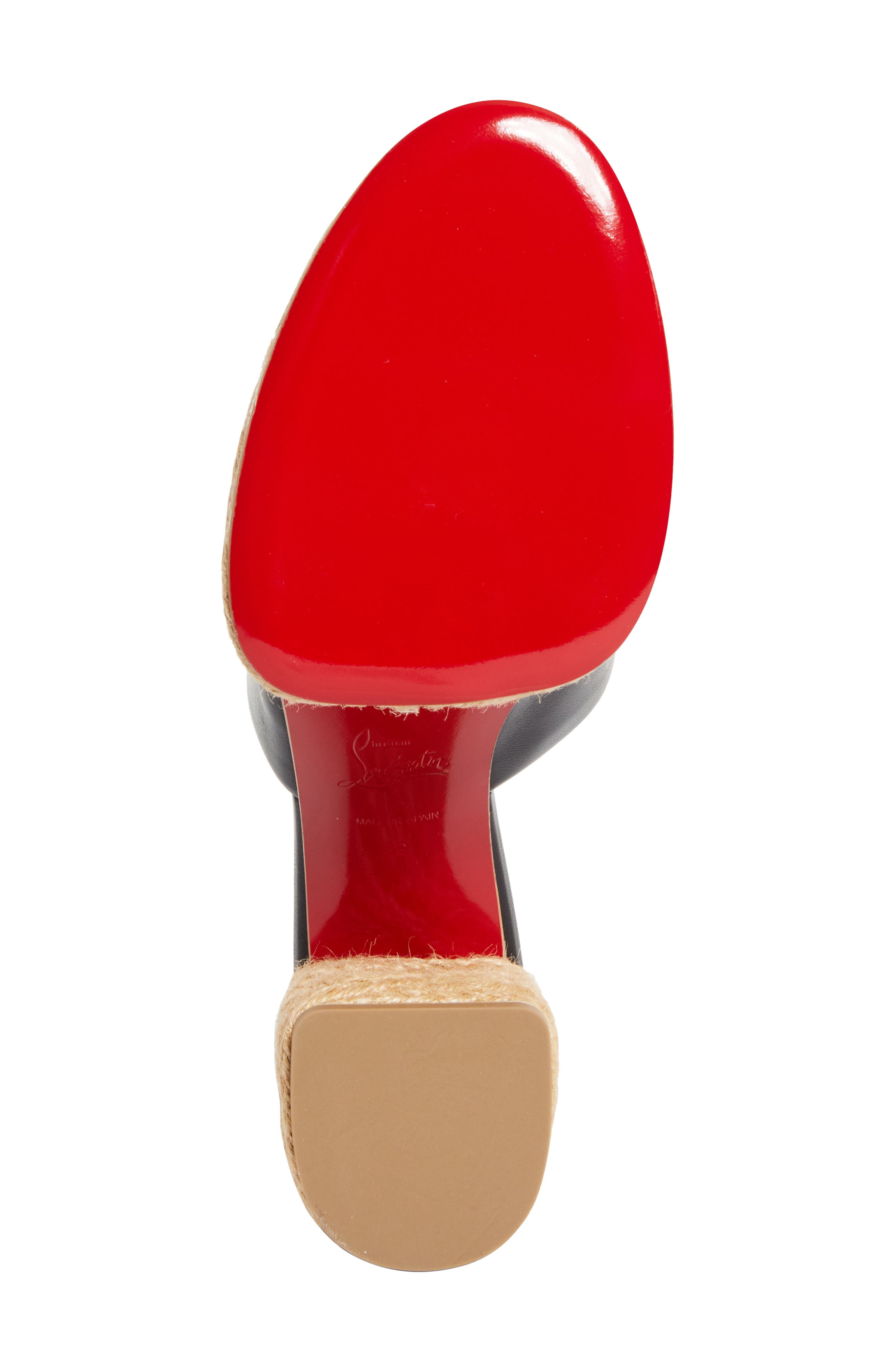 Christian Louboutin Calakala Espadrille Platform Slide Sandal, Alternate, color, Black/ Lin Black