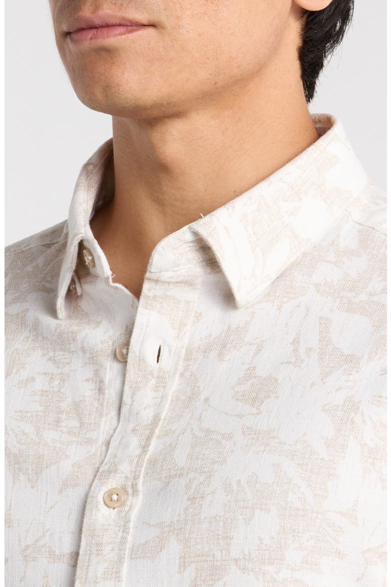 Silas Short Sleeve Stretch Button-Up Shirt, Alternate, color, SAND