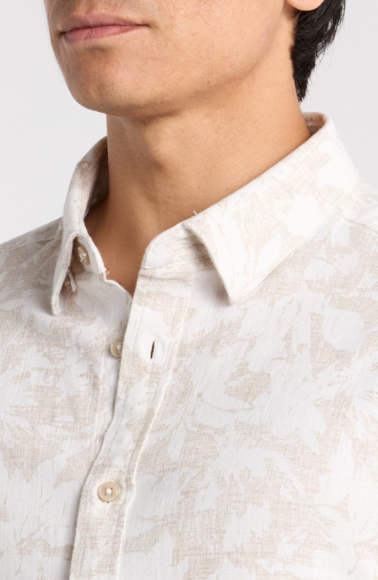 7 Diamonds Silas Short Sleeve Stretch Button-Up Shirt, Alternate, color, Sand