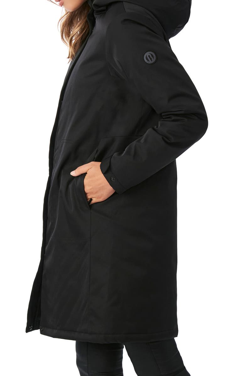 Bernardo Hooded Windproof & Water Resistant Insulated Raincoat, Alternate, color,