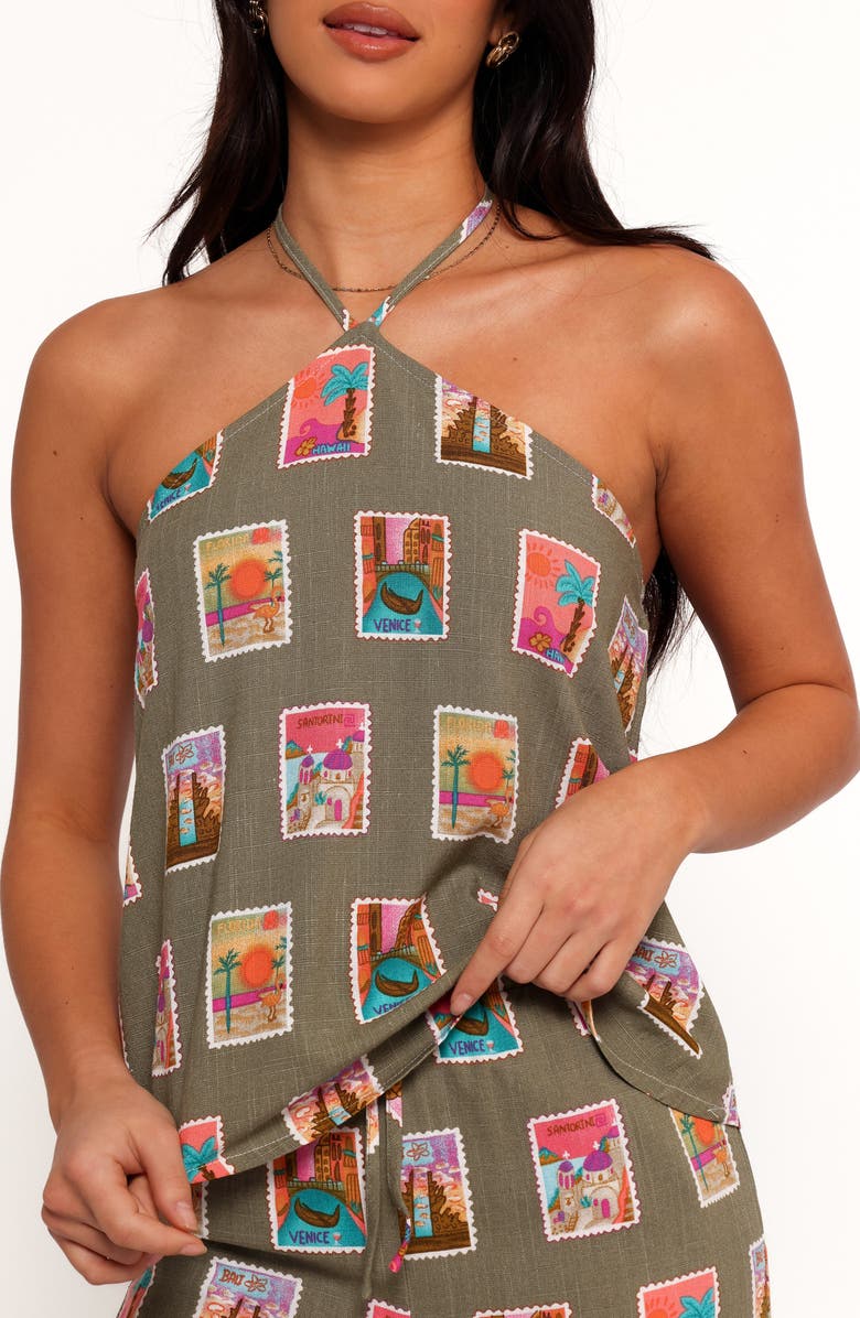 Petal & Pup Henri Print Halter Top, Alternate, color, Olive Print