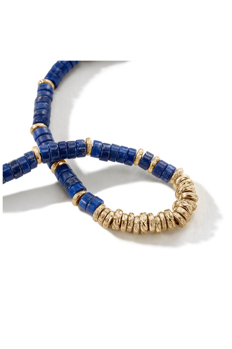 Heishi Bracelet, Gemstones, Gold, Alternate, color, GOLD/BLUE