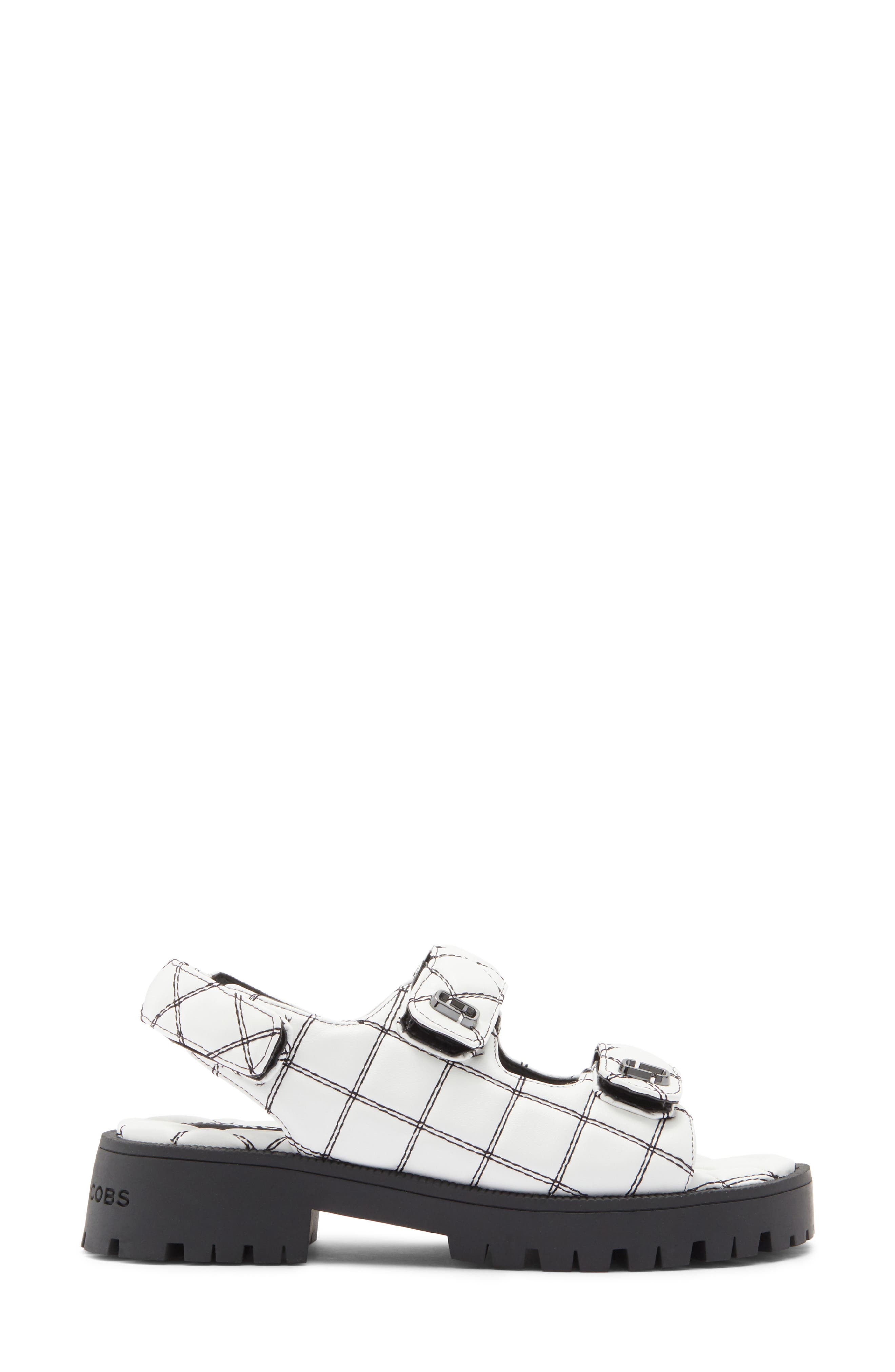 Marc Jacobs 'J' Quilted Sandal, Alternate, color, White