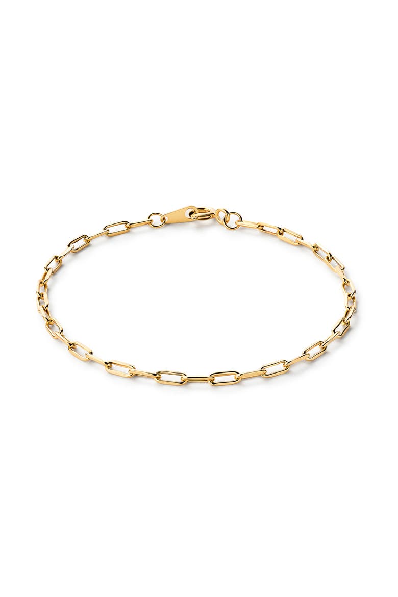 Solid Yellow Gold - Medium Paperclip Bracelet, Main, color, Gold