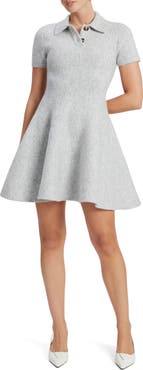 Bardot Lexter Fit & Flare Polo Sweater Minidress